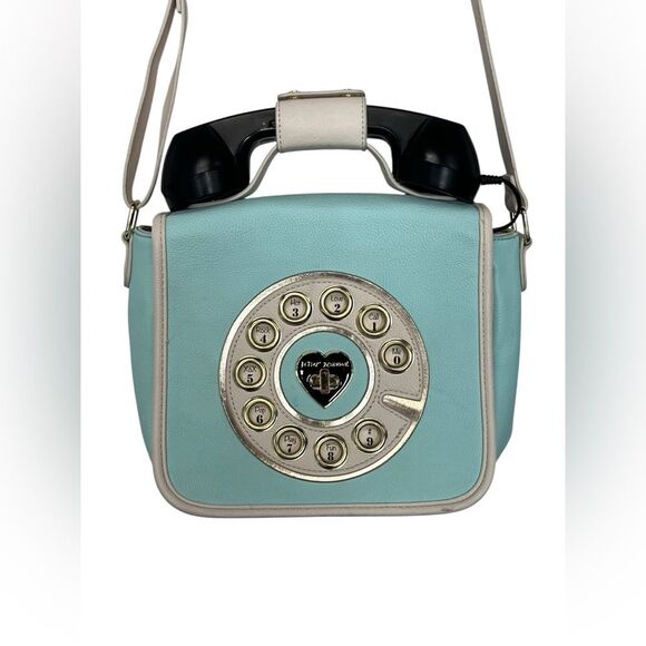 Betsey Johnson | Blue Retro Radial Dial Aux Telephone Purse Discontinued Y2K - Picture 3 of 10